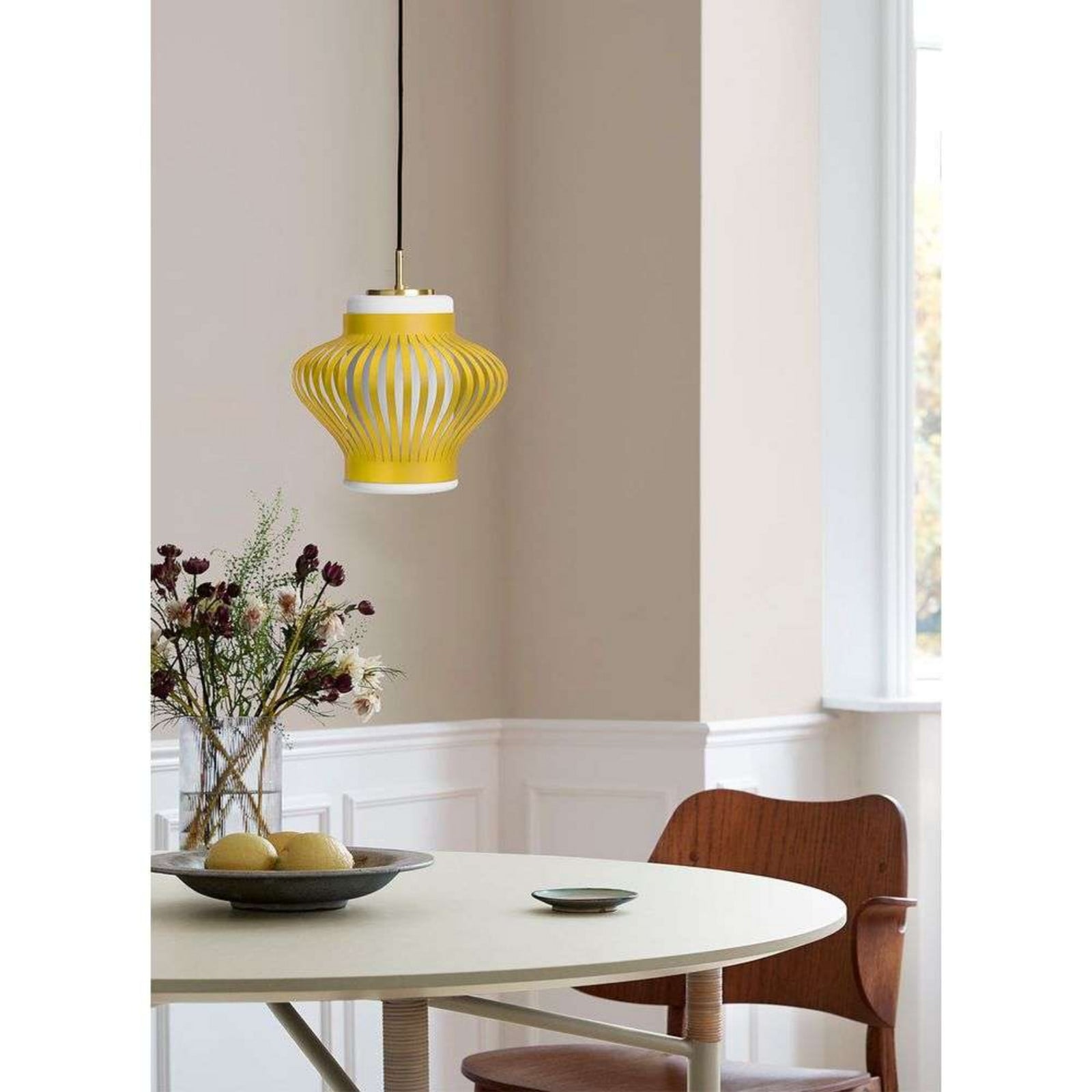 Opal Lamella Pendel Illuminating Yellow Warm Nordic - Spisestue - Vintage - Metal - Med én lyskilde