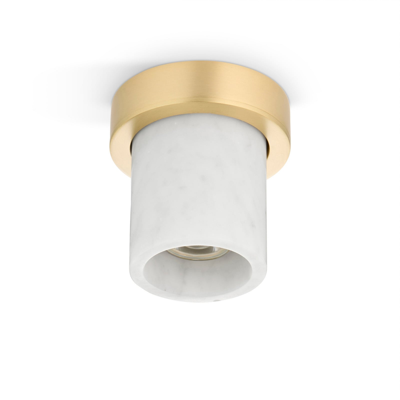 Miss Marble Downlight, Carrara/messing – DESIGN BY US - Bad - Marmor - Med en lyskilde