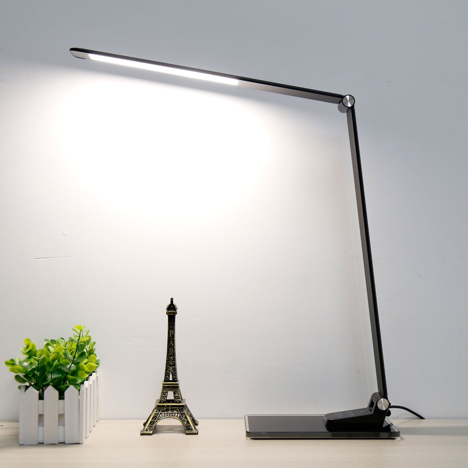 Lampada LED da scrivania Starglass base di vetro