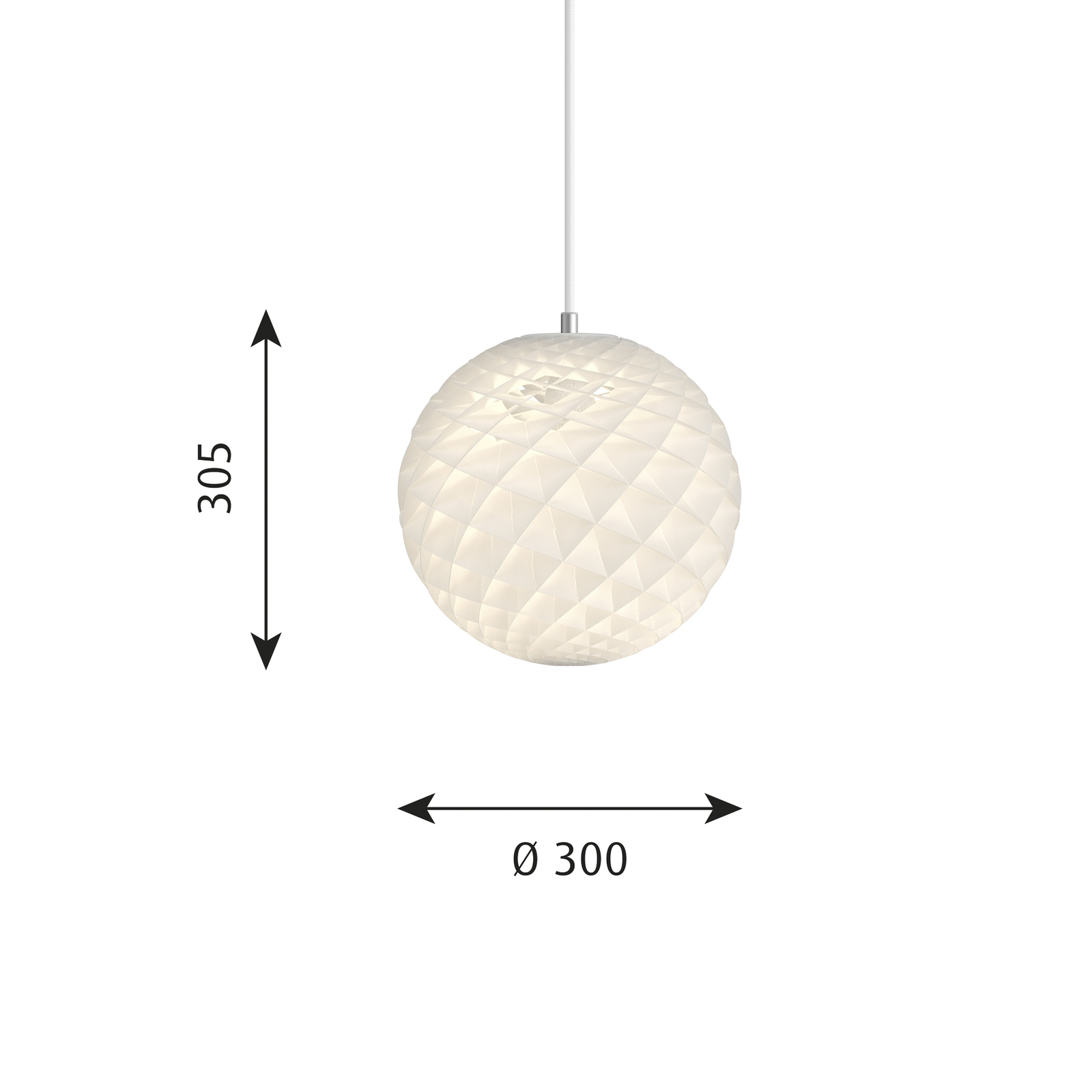 Louis Poulsen Patera lampă suspendată, alb, Ø 30cm
