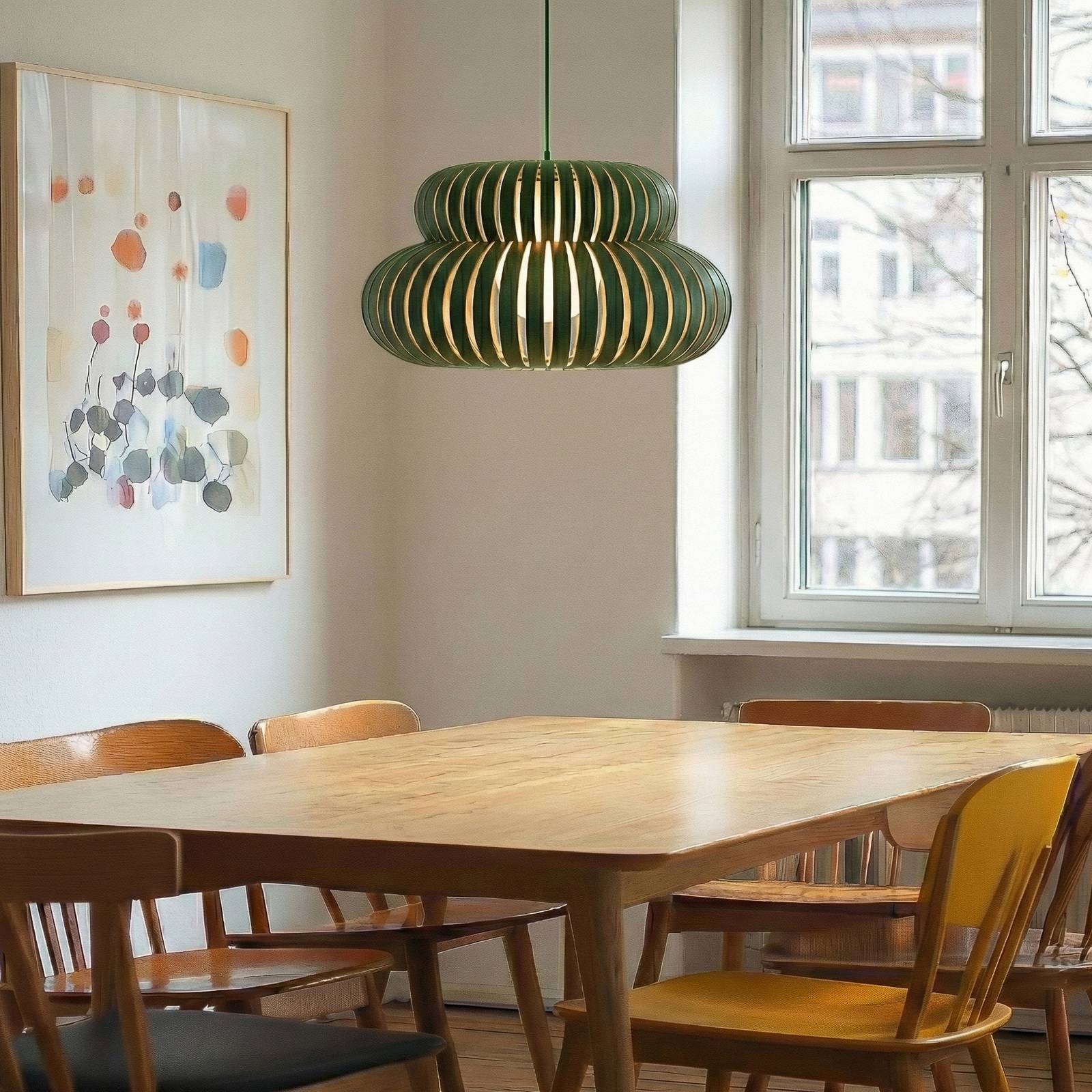 Lucande Hängeleuchte Slice, grün, Metall, Ø 48 cm günstig online kaufen