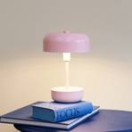 "Dyberg Larsen" LED įkraunama stalinė lempa "Haipot", rožinė, reguliuojamo