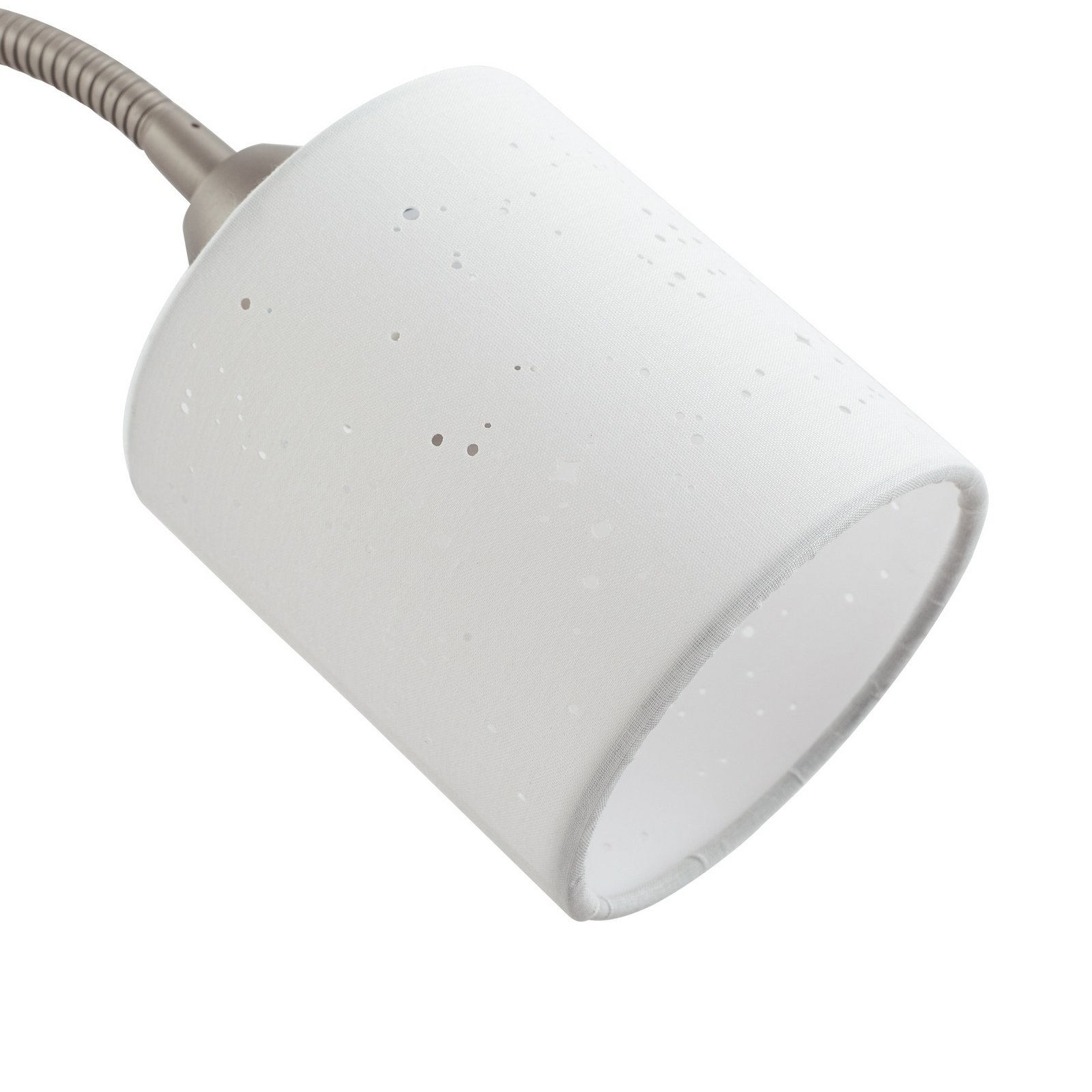 Jaileen vloerlamp, 170 cm, wit, textiel, leeslampje - Lindby