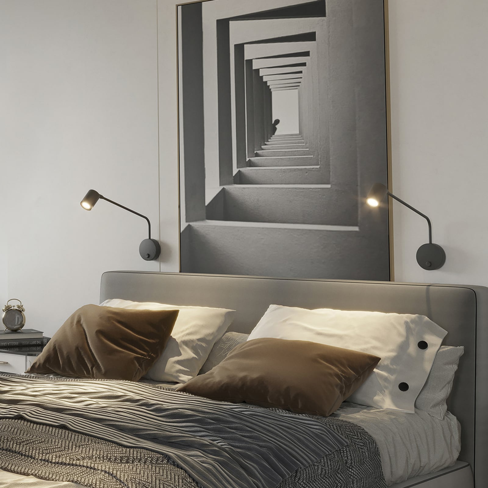 Nex fali világítás, fekete, fém, magasság 27 cm, GU10 Nex fali világítás, fekete, fém, magasság 27 cm, GU10