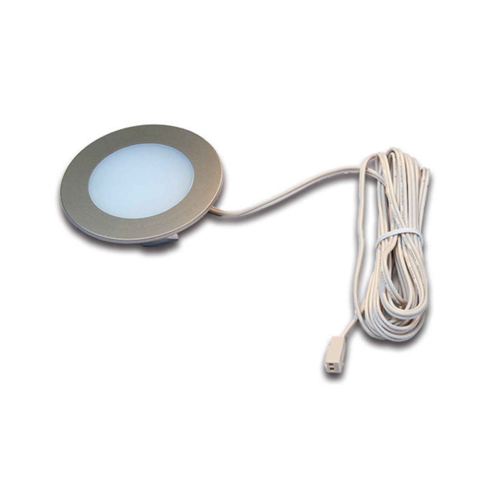 FR 55 LED furniture lamp, stainless steel finish