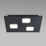 Plafoniera LED Quarter nera a tre luci