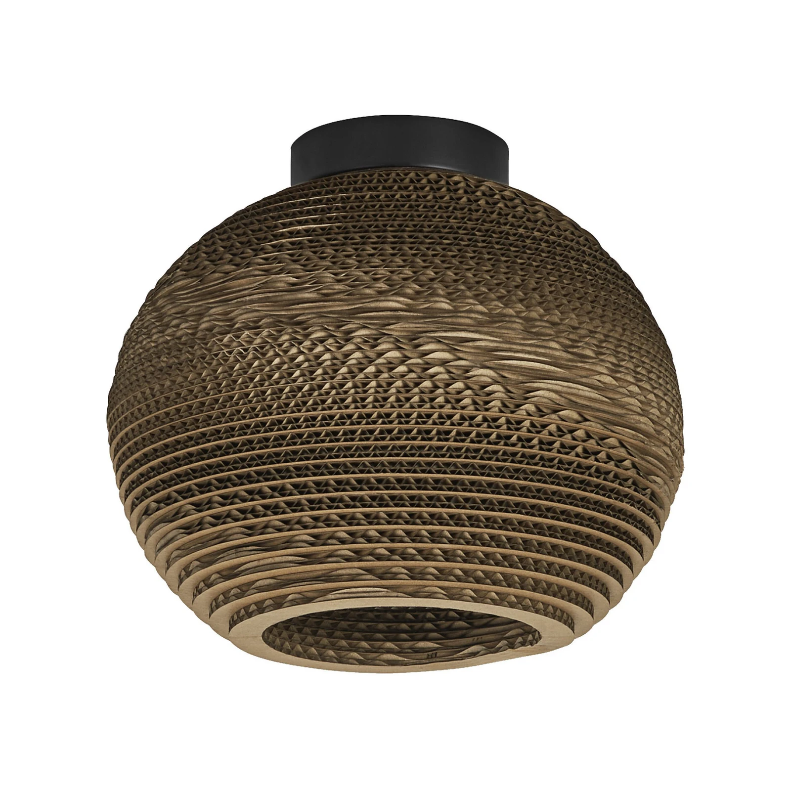 OSRAM stropna svjetiljka BALL, smeđa, Ø 26 cm, valoviti karton, E27