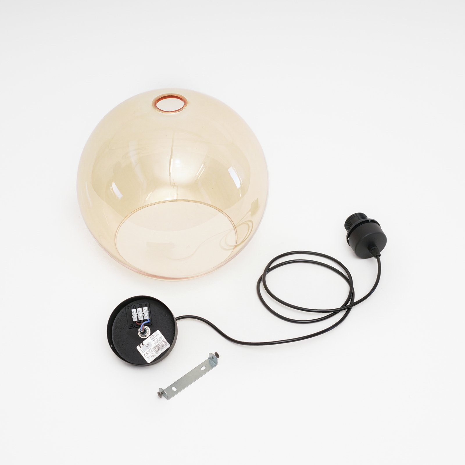 Cubus Pendelleuchte Ø 30 cm bernstein Glas E27