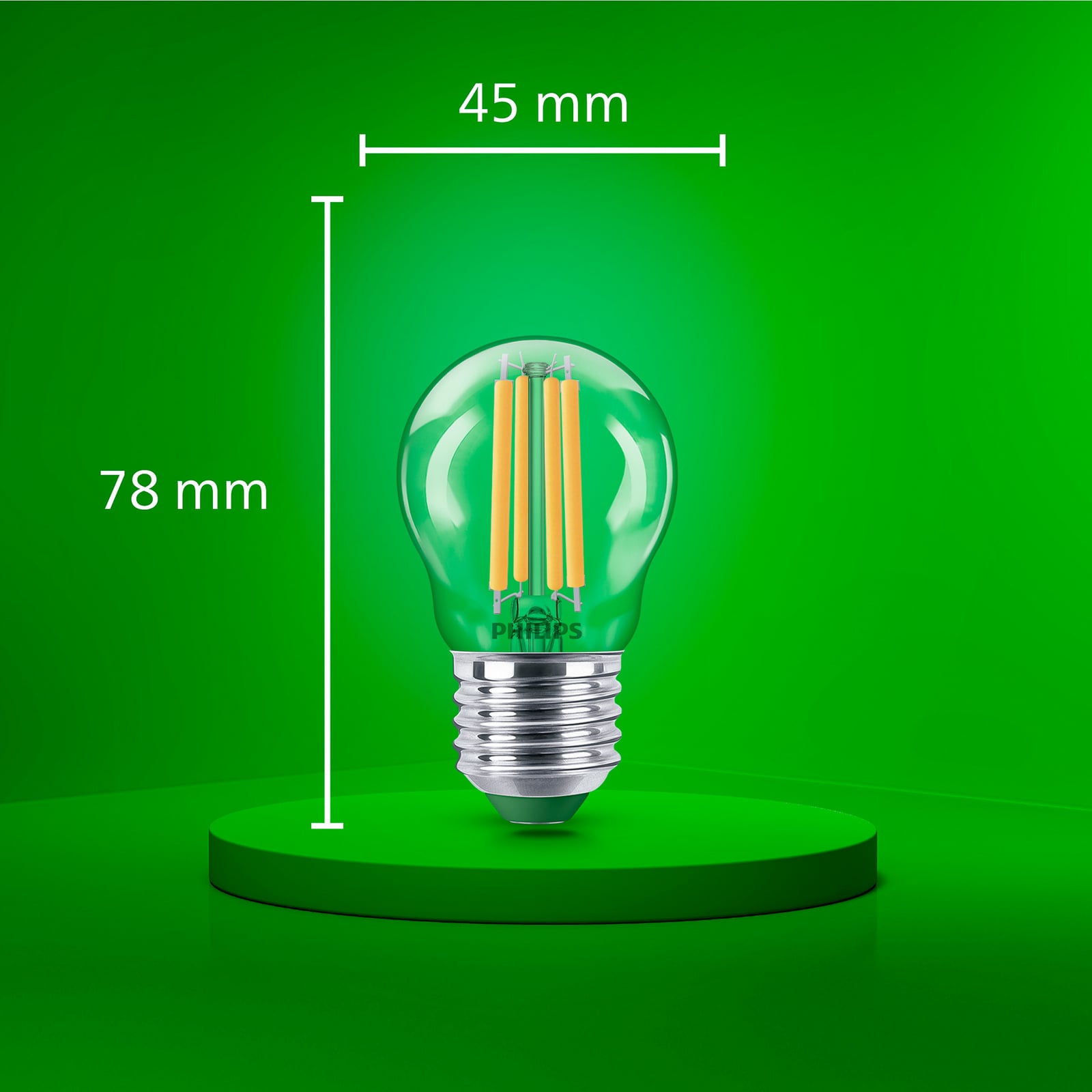 Philips E27 LED-pære G45 2,3 W 485lm 2.700 K klar Philips E27 LED-pære G45 2,3 W 485lm 2.700 K klar