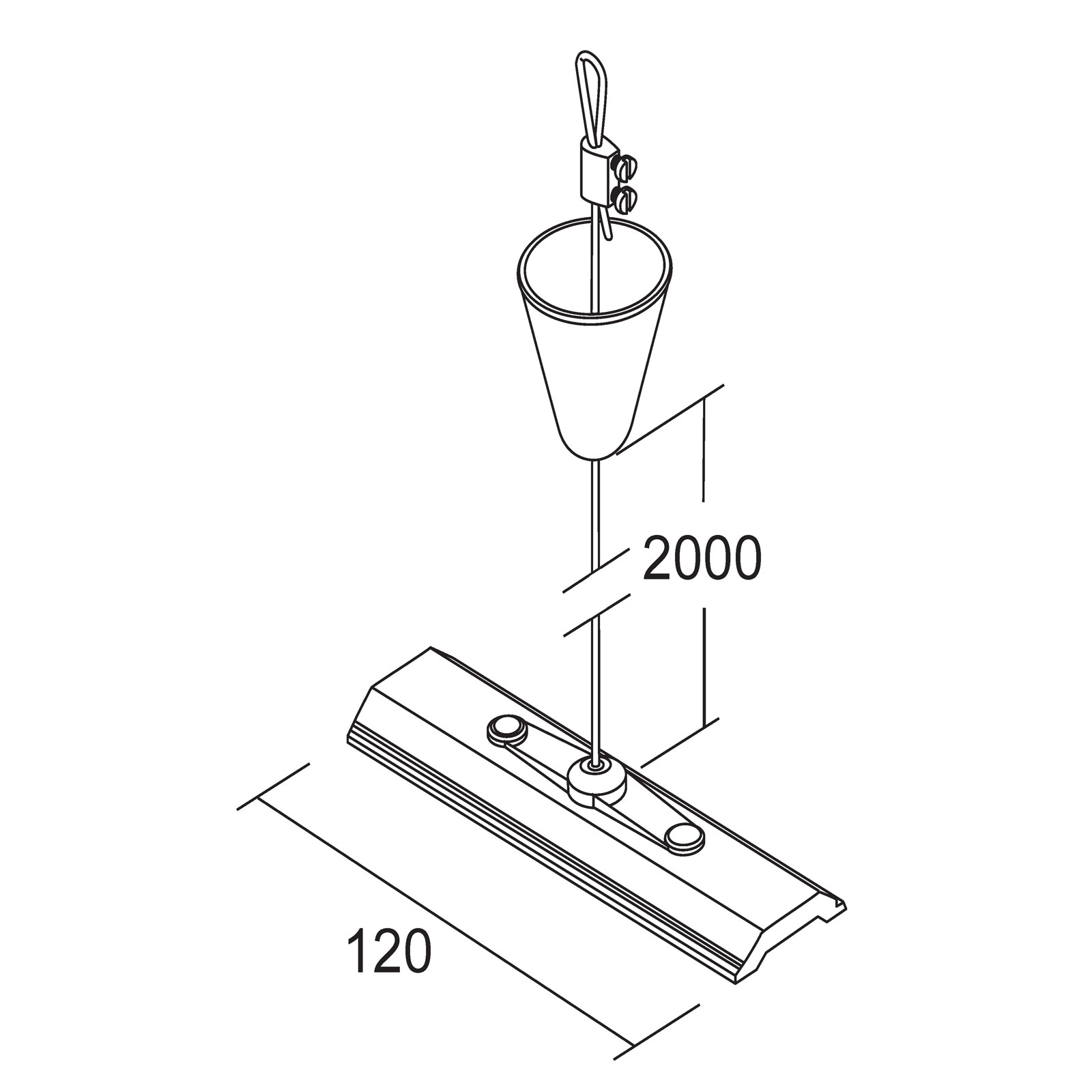 Ivela Seilabhängung 2 Meter mit Platte