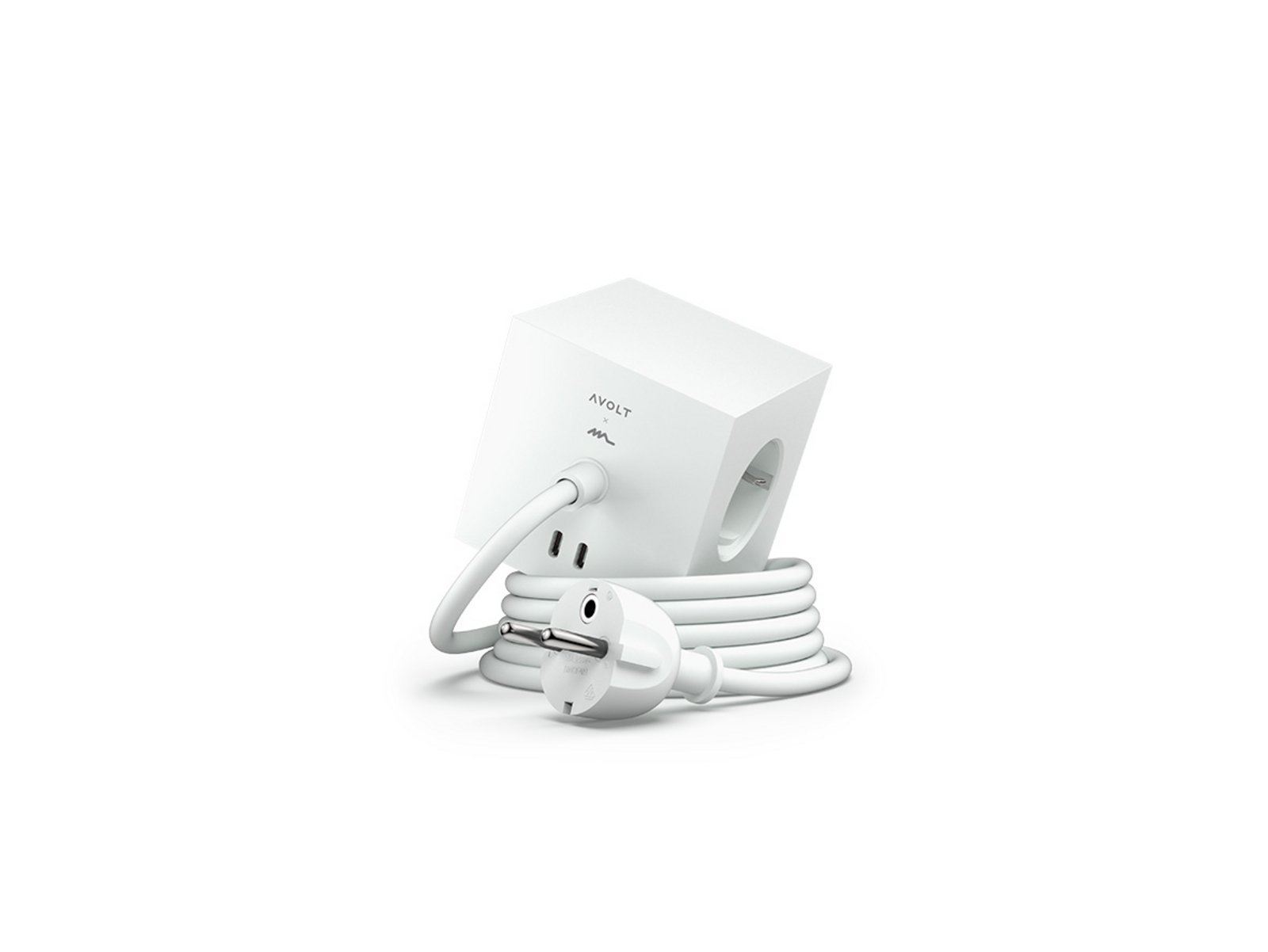 Mehrfachdose SQUARE 1 weiß 3x Schuko 2x USB 1,8m Kabel AVOLT