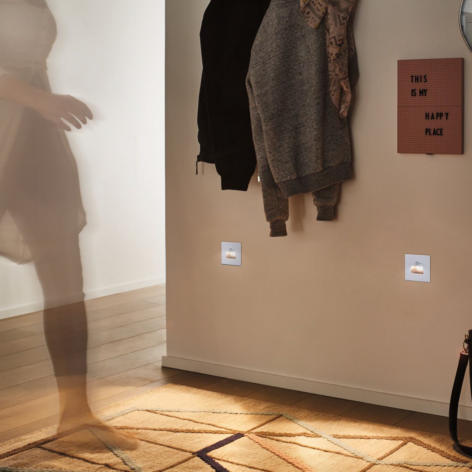 Paulmann LED senzorová nástěnná svítidla Edge Quadro, bílá 8x8 cm