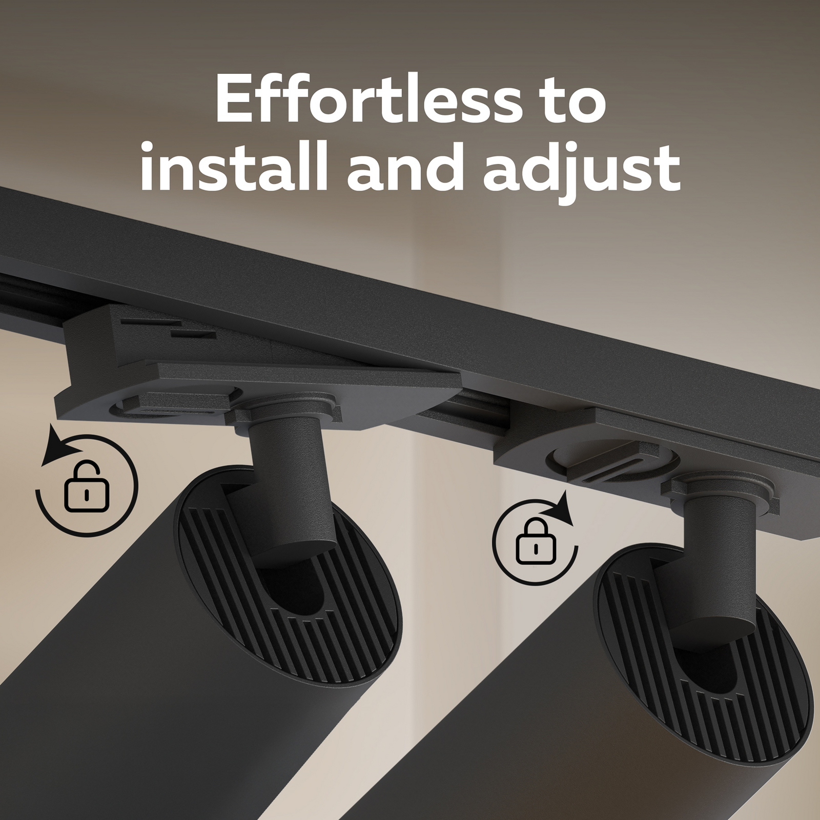 Calex Schienenset, 4 GU10-Spots, schwarz, Länge 2 m, Metall