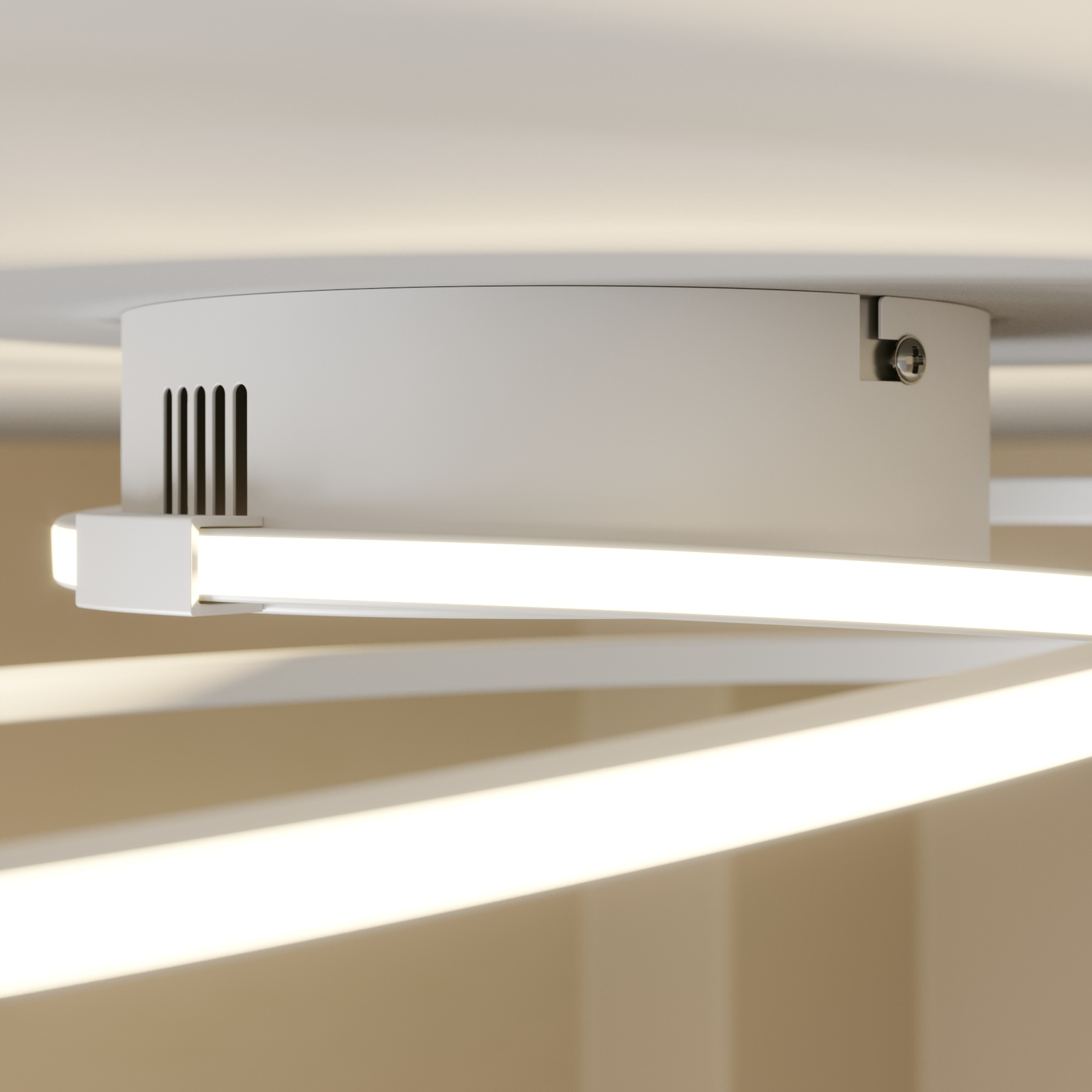 Lindby Xenias LED-taklampe, hvit, 49 x 30 cm
