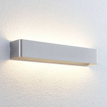 Lámpara de pared LED Lonisa alargada, níquel mate