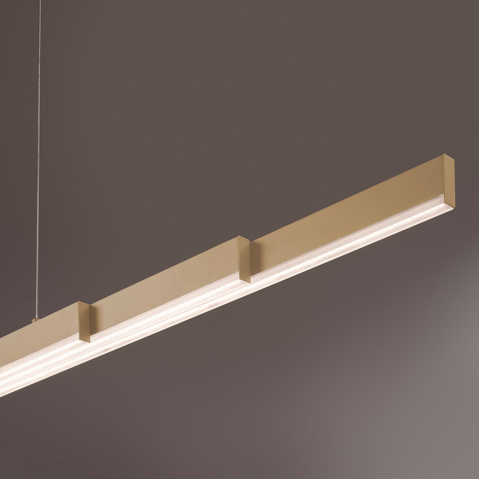 LED κρεμαστή λάμπα Vayana, μήκος 190 cm, χρώμα άμμου, μέταλλο, CCT