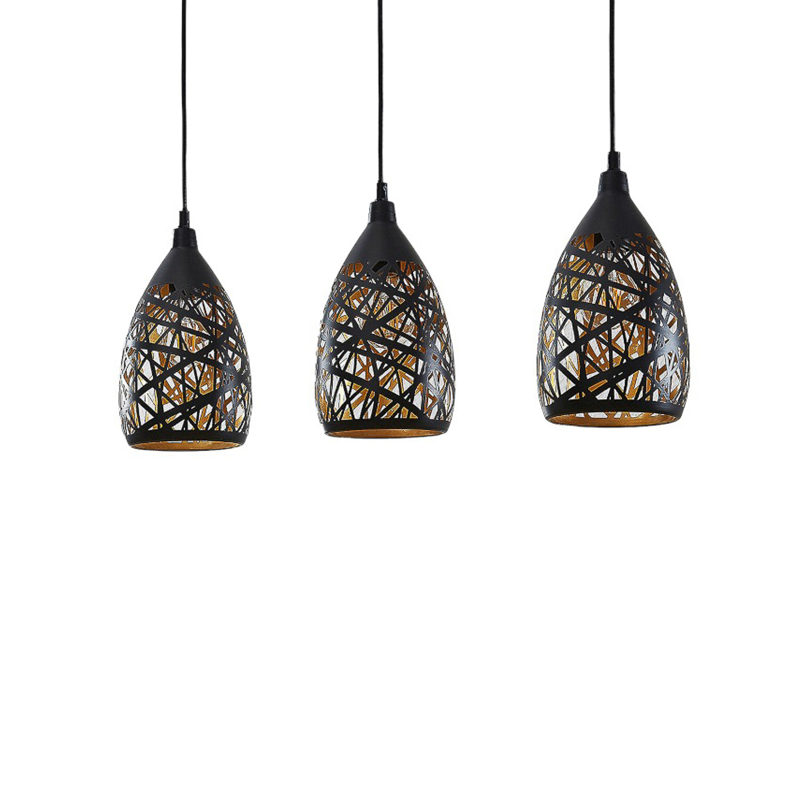 Marcello 3 Pendel Black/Gold - Lindby