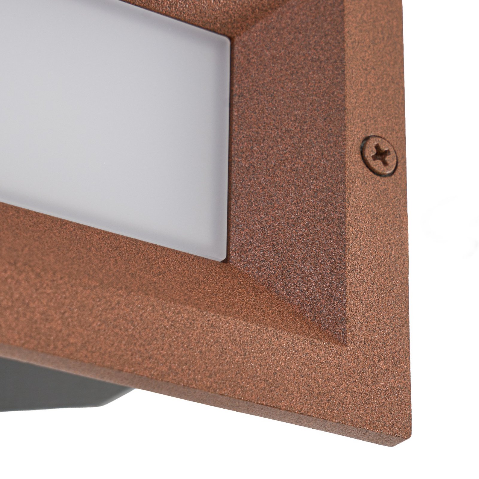 Lucande applique encastrable LED Lachlain, rouille, 25 cm, IP65