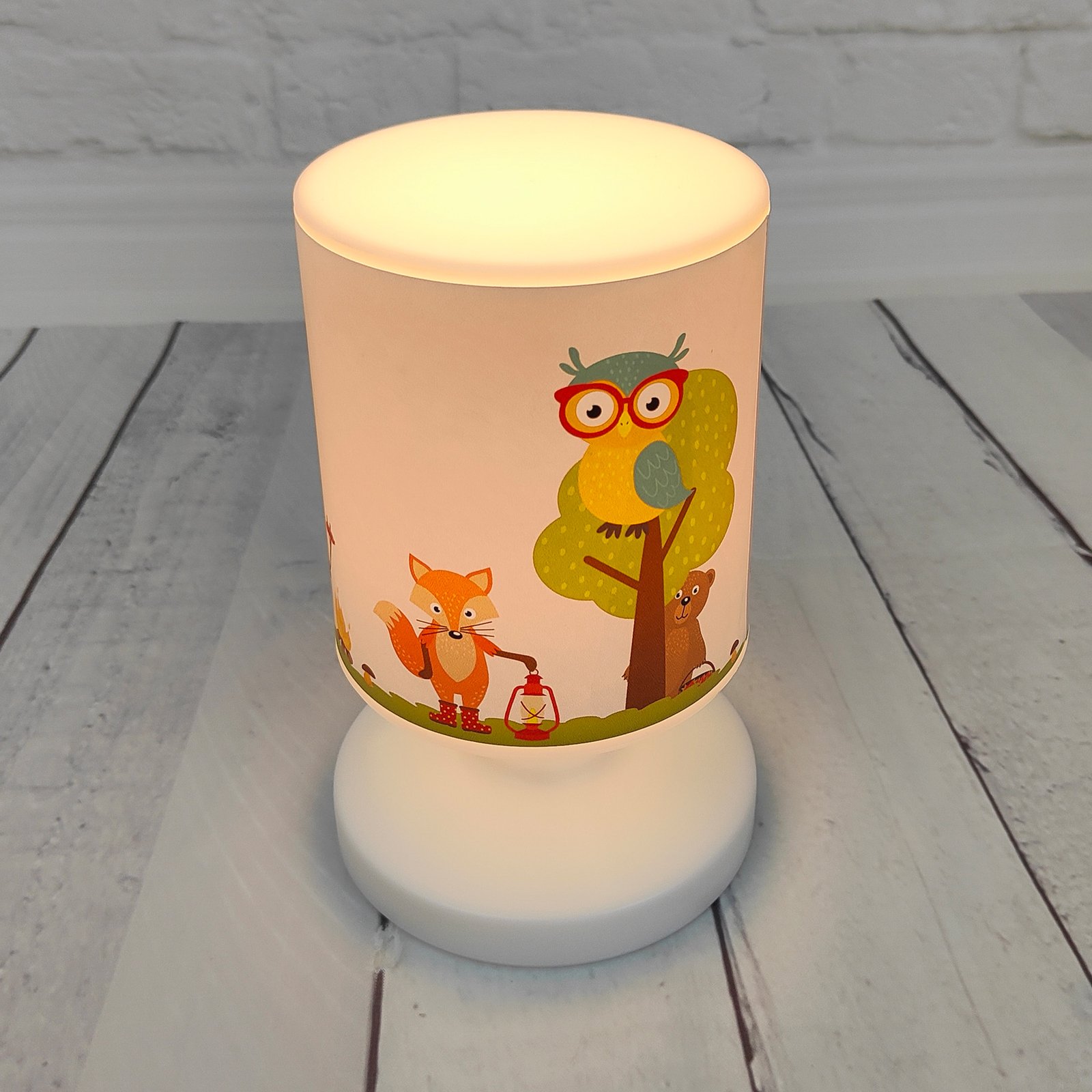 Forest Animals LED battery table lamp, USB, IP44