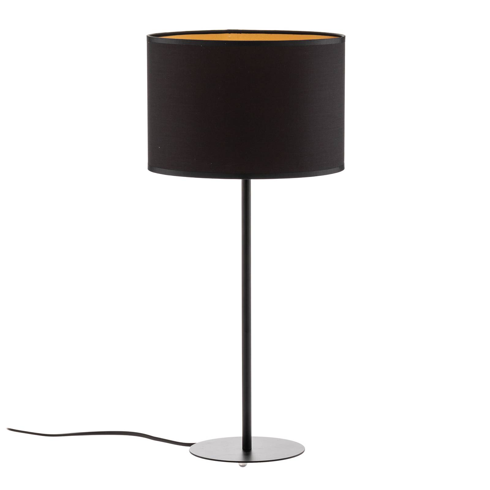 Lampe à poser Soho cylindrique 56 cm noir/doré