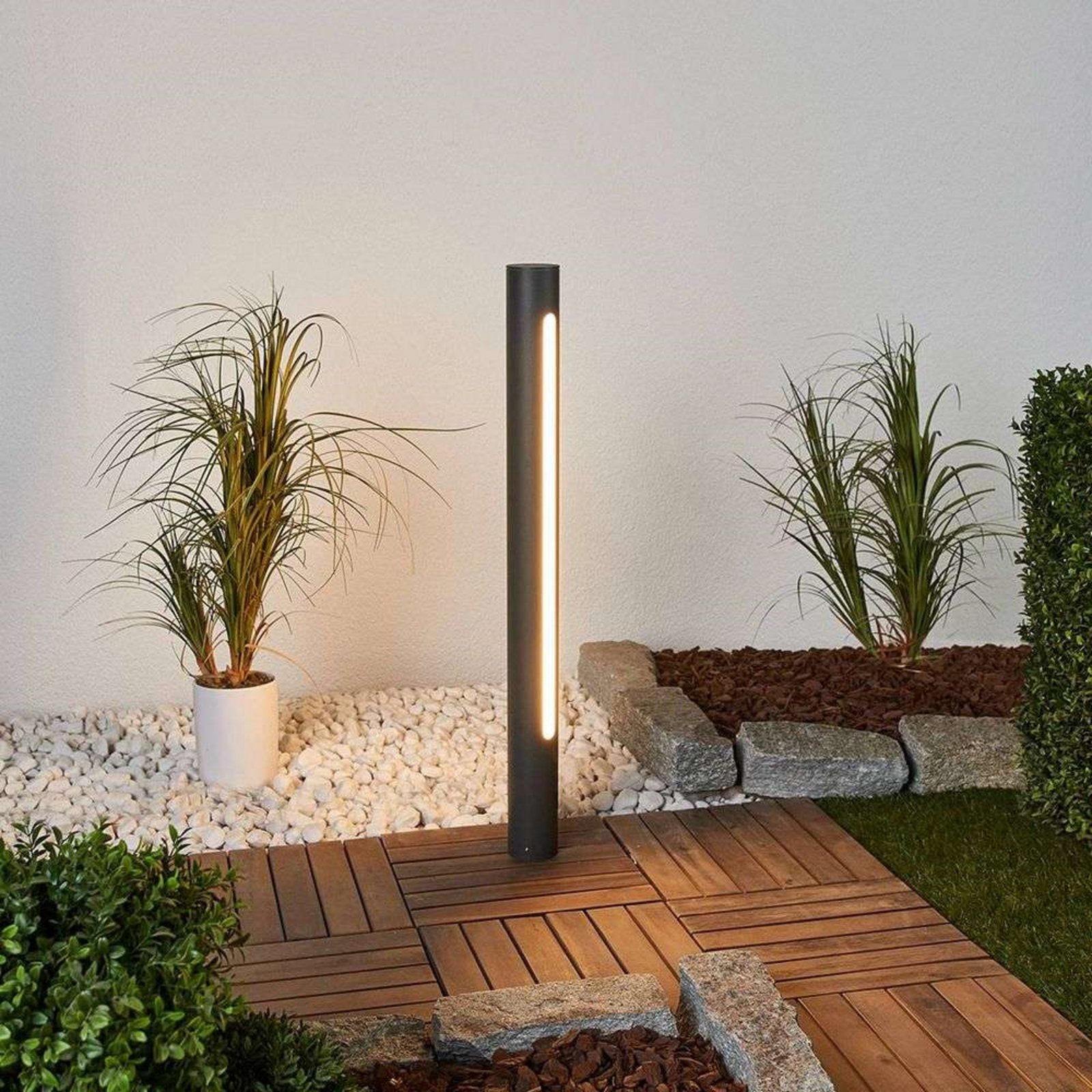 Tomas Buiten Tuinlamp H75 Dark Grey/White - Lucande