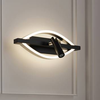 Lucande Matwei LED-vägglampa, oval, nickel