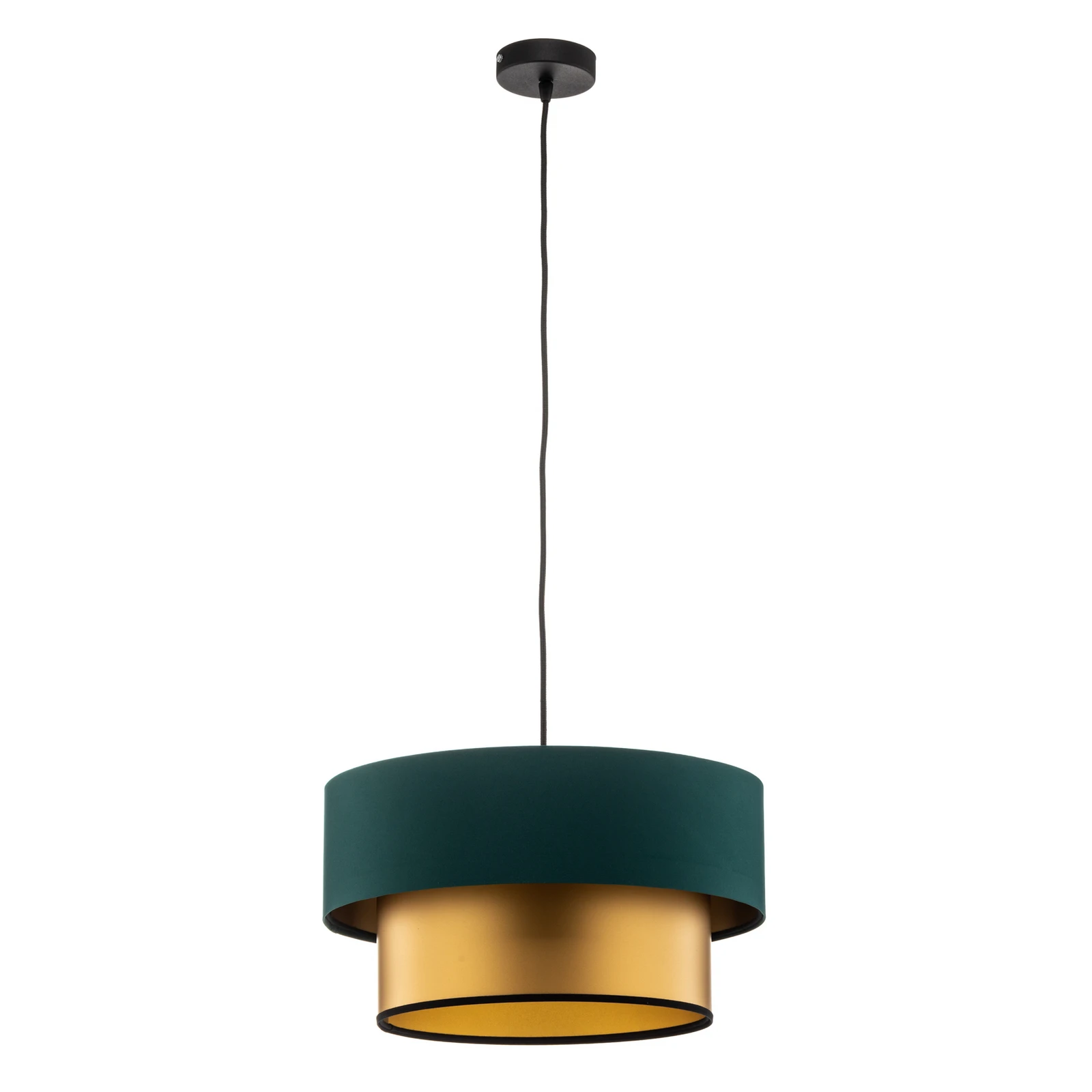 Hanglamp Dorina, groen/goud Ø 40cm