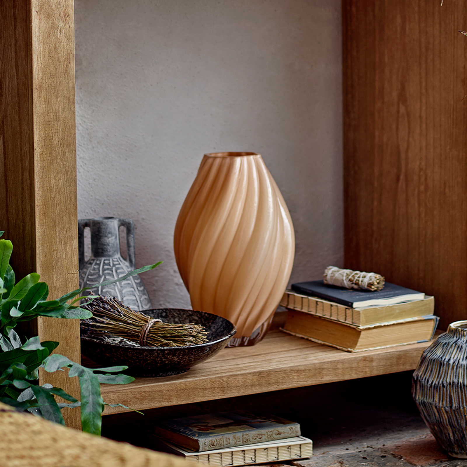 Vase Kanji, couleur naturelle, hauteur 30 cm, verre - Bloomingville Vase Kanji, couleur naturelle, hauteur 30 cm, verre - Bloomingville