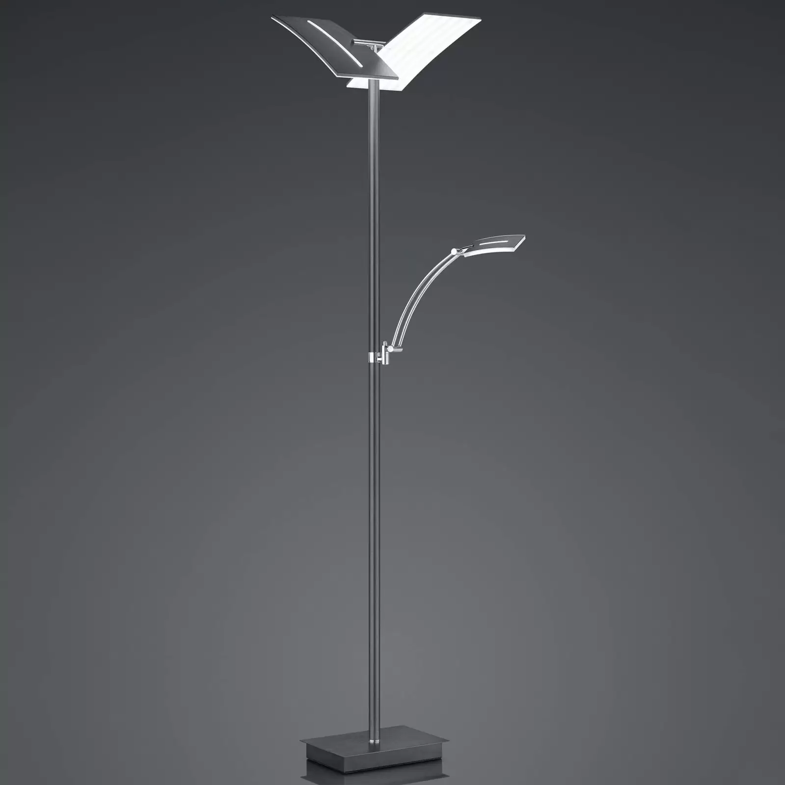 Lampadaire LED Dual avec liseuse, anthracite