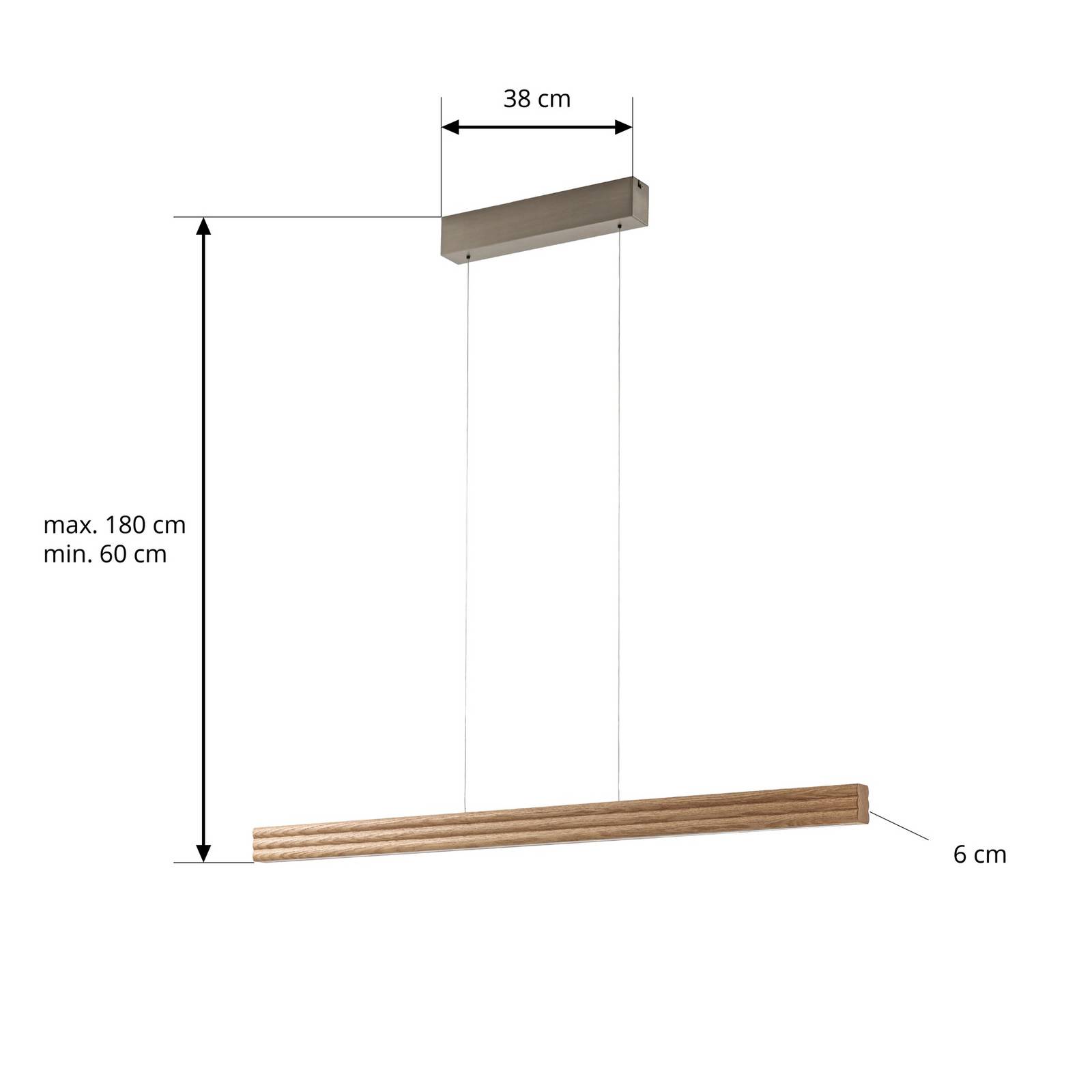 Żyrandol LED Lucande Annetta, 117 cm, CCT, ściemniany