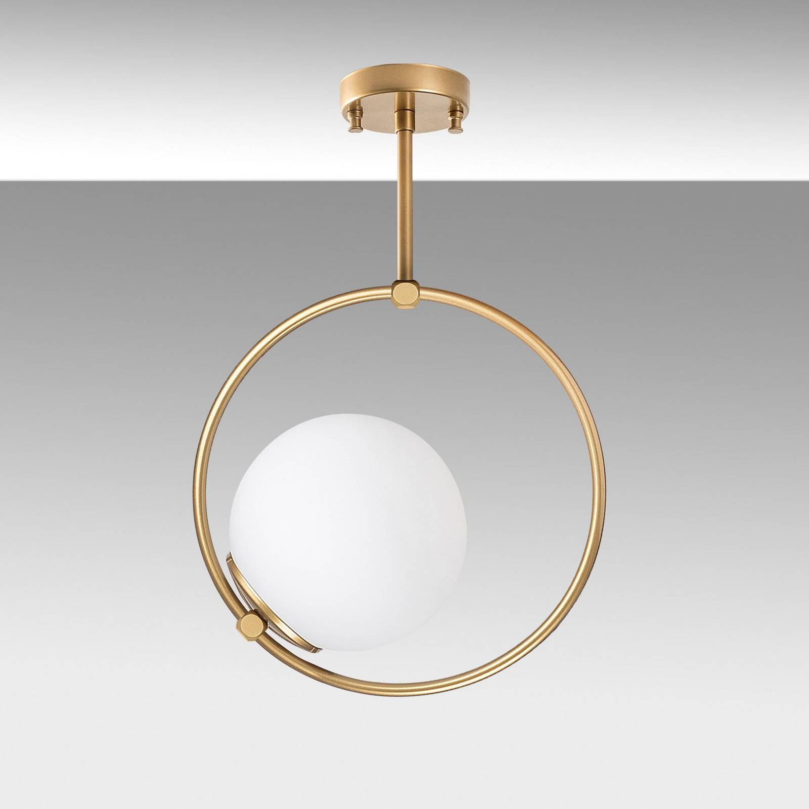 Lampa sufitowa Dolunay, Ø 26 cm, złota, szkło, E27