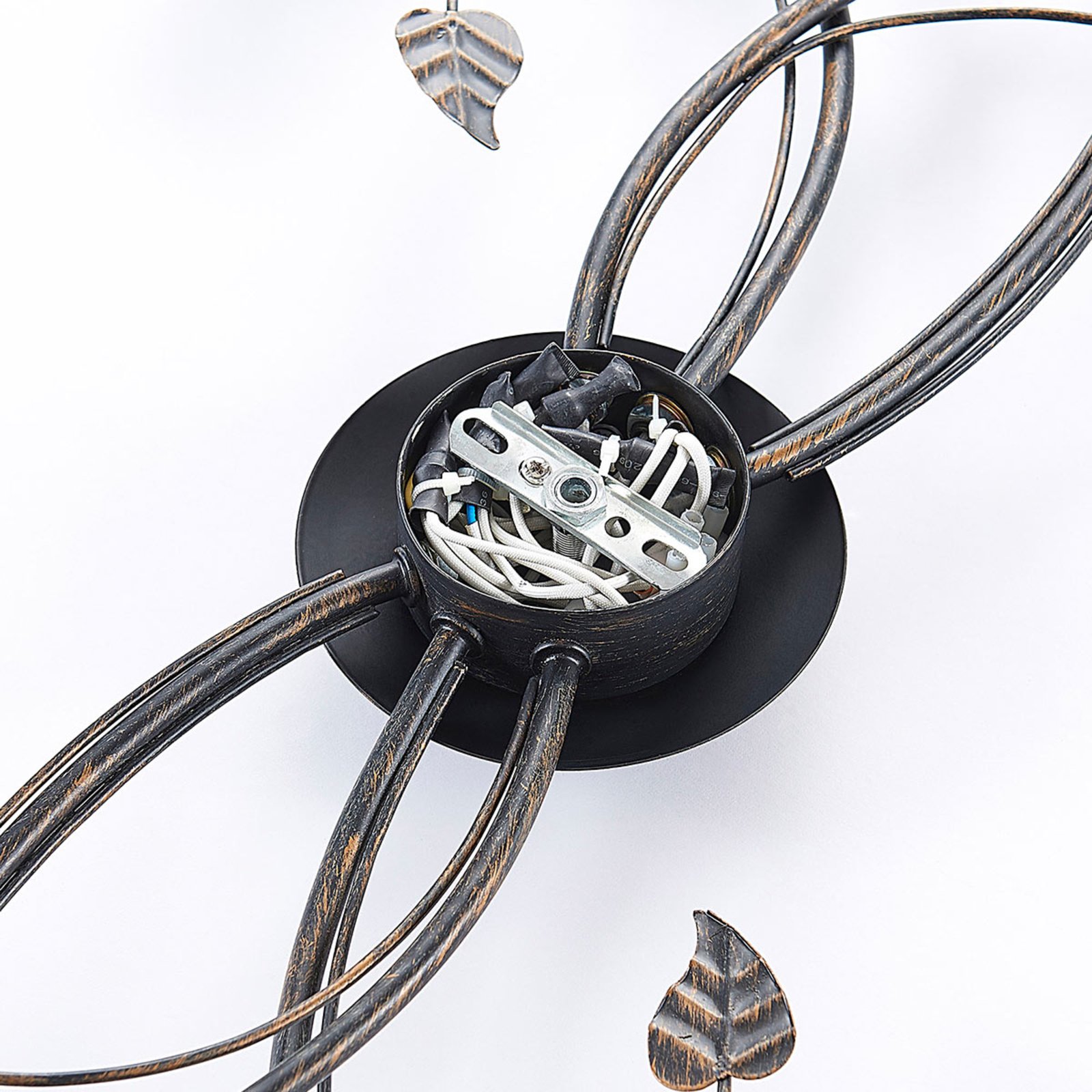 Stefania 6 Ceiling Lamp White/Black-Gold - Lindby