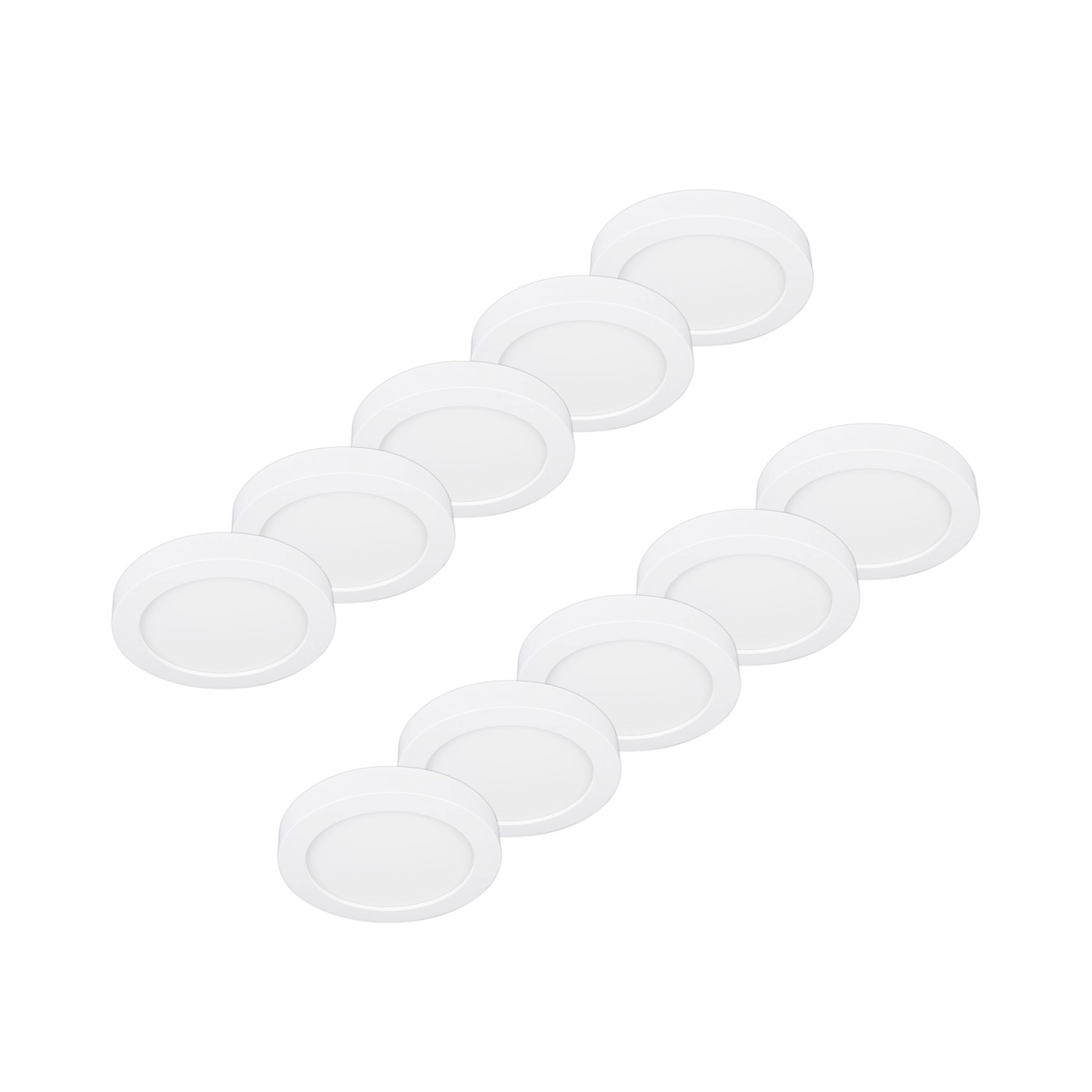 Prios LED ceiling lamp Edwina, white, 17.7cm, 10pcs, dimmable