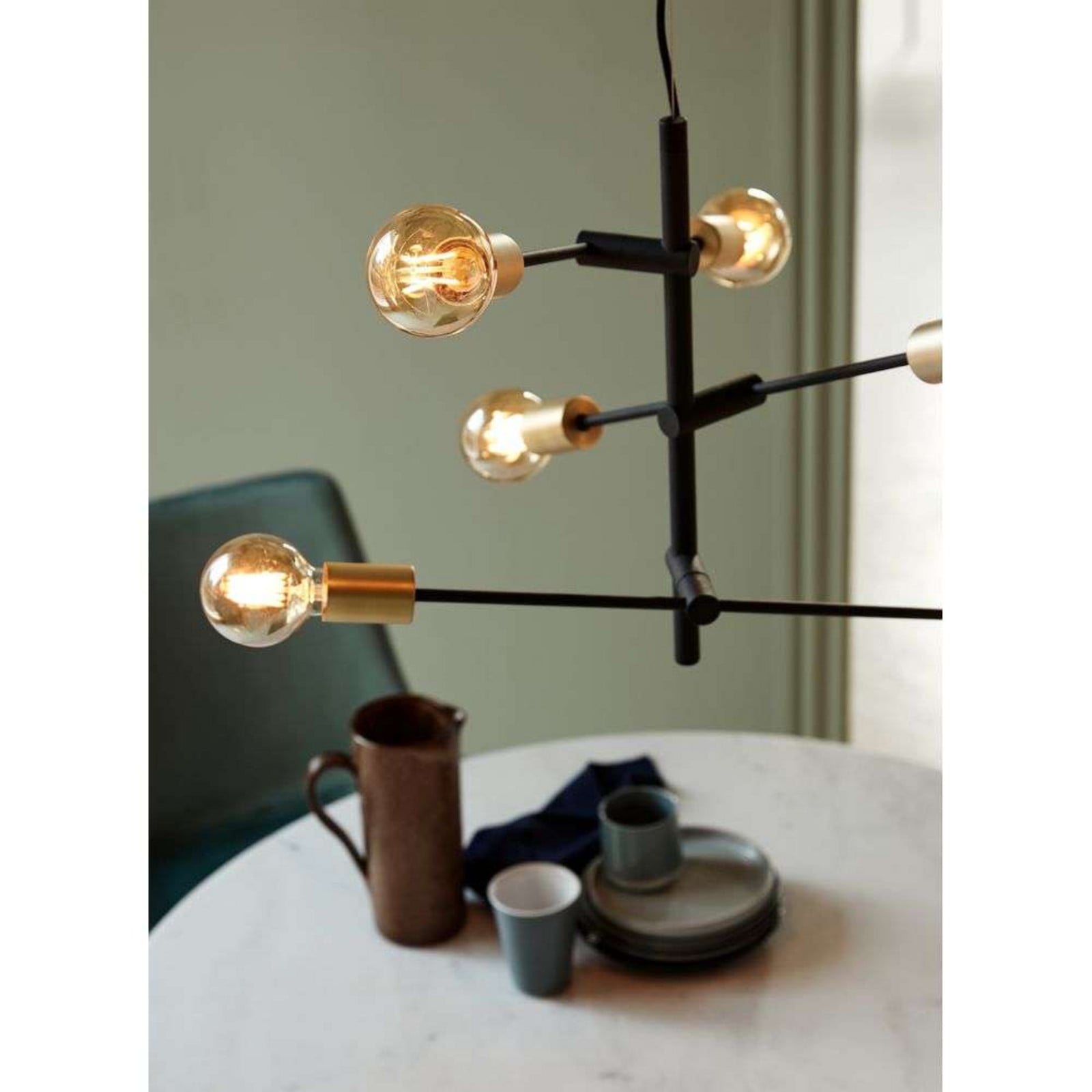 Josefine Pendelleuchte Black/Brass Nordlux - Wohnzimmer - Modern - Metall - Mehrflammig