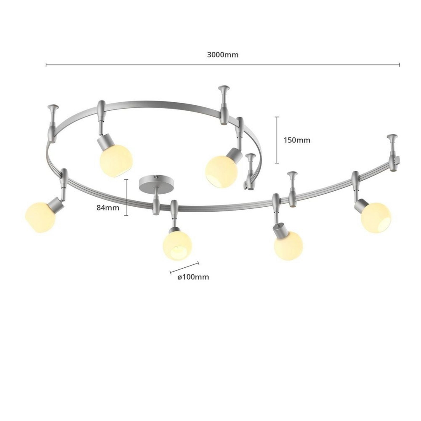 Peetz Ceiling Lamp Silver/White - Arcchio