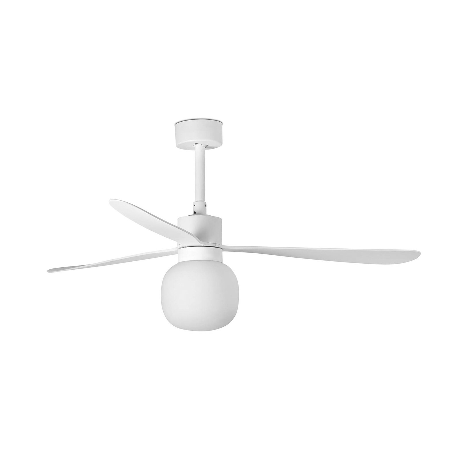 Amelia Ball ceiling fan with an LED light, white