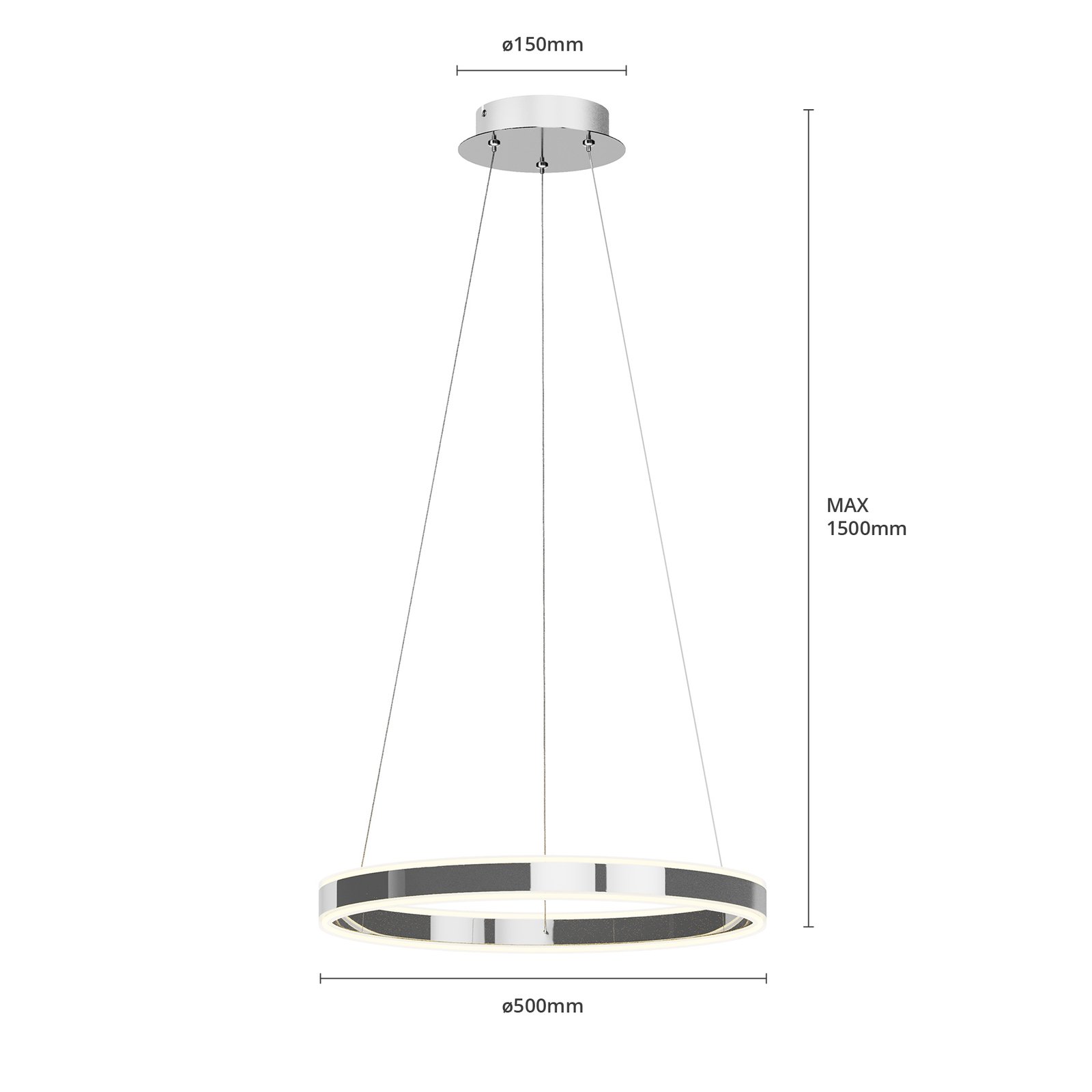 Lyani Pendant Ø50 Chrome/White - Lucande