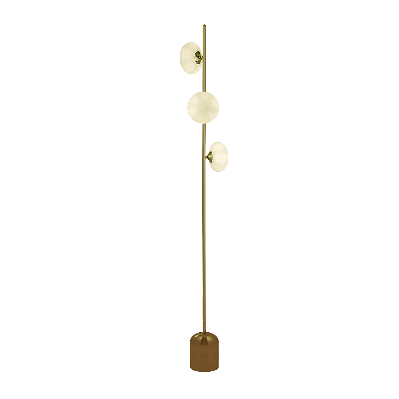 Stehlampe Pebble, 3-flammig, messing
