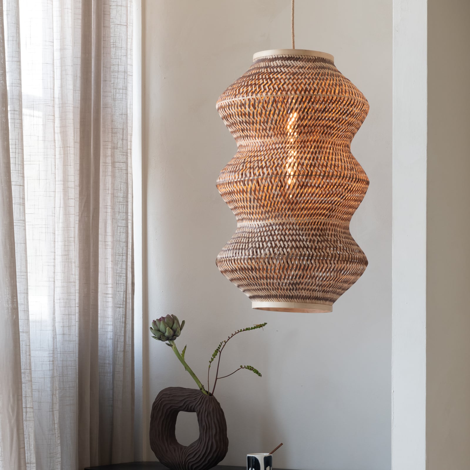 GOOD & MOJO Suspension Barbados, naturel/marron, Ø 40 cm, E27 GOOD & MOJO Suspension Barbados, naturel/marron, Ø 40 cm, E27