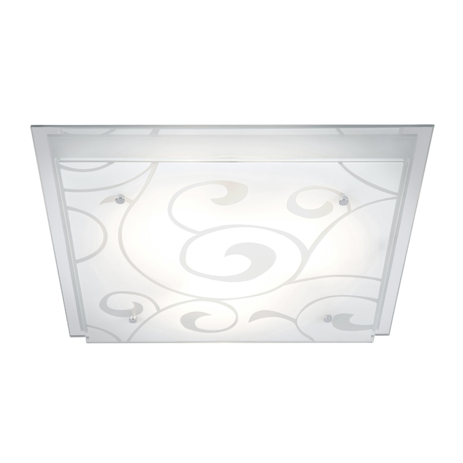 Globo DIA - Elegant Ceiling Light, 42 cm, for Living / Dining Room, Glass, metal, E27, 60 W, energy efficiency: A++, L: 42 cm, W: 42 cm, H: 8 cm