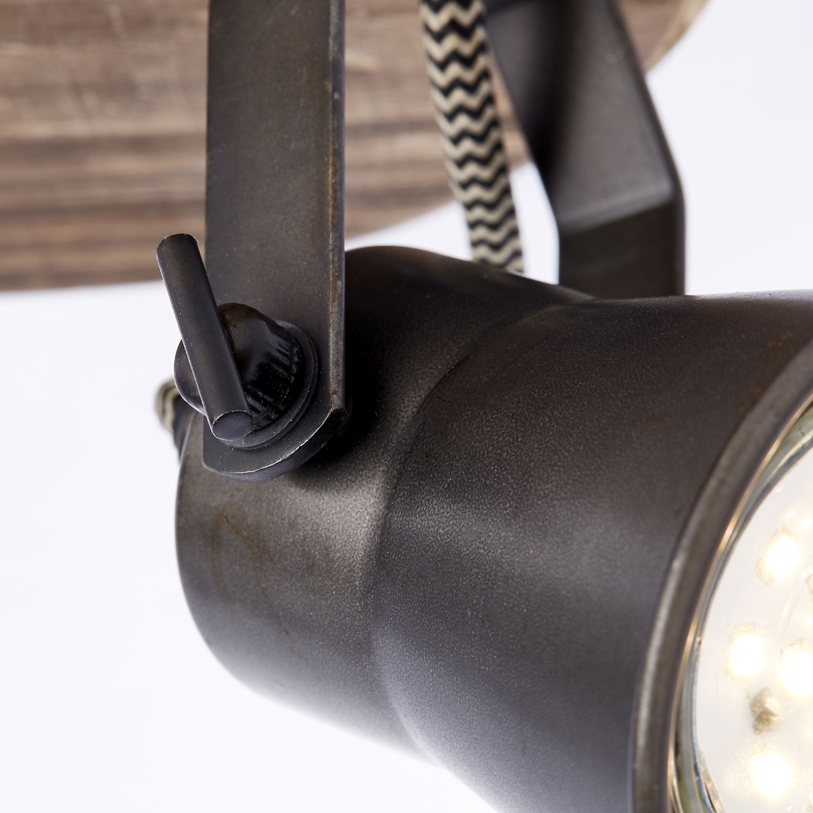 Прожектор за таван Seed, с две светлини, черен
