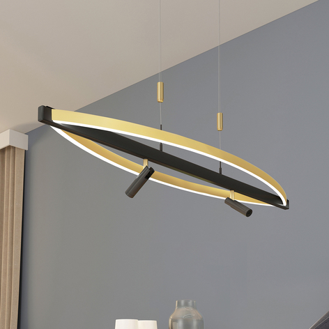 Lucande Matwei suspension LED, ovale, laiton