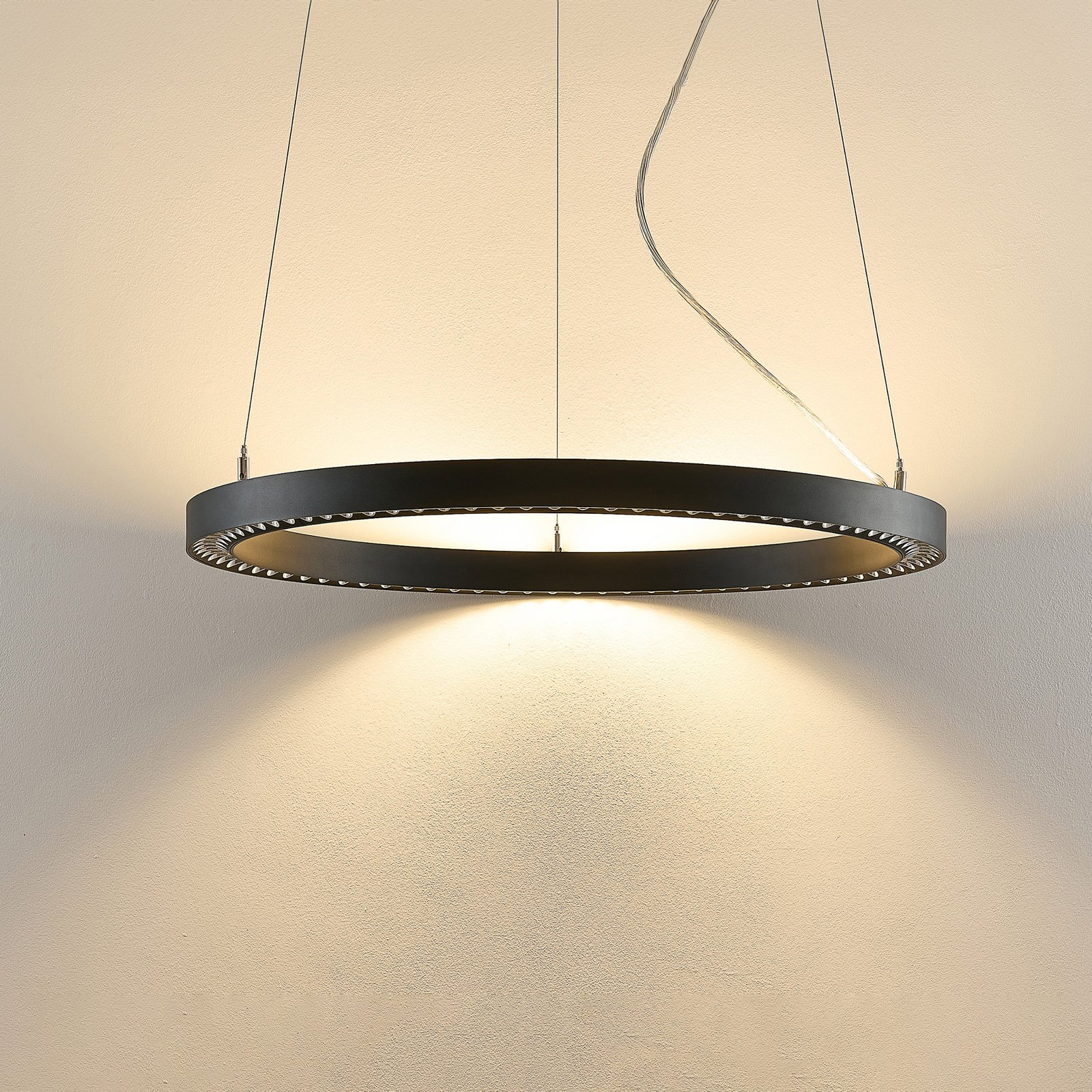 Candeeiro suspenso Molto Luce LED Perfora Pro, preto, Ø 60,5 cm