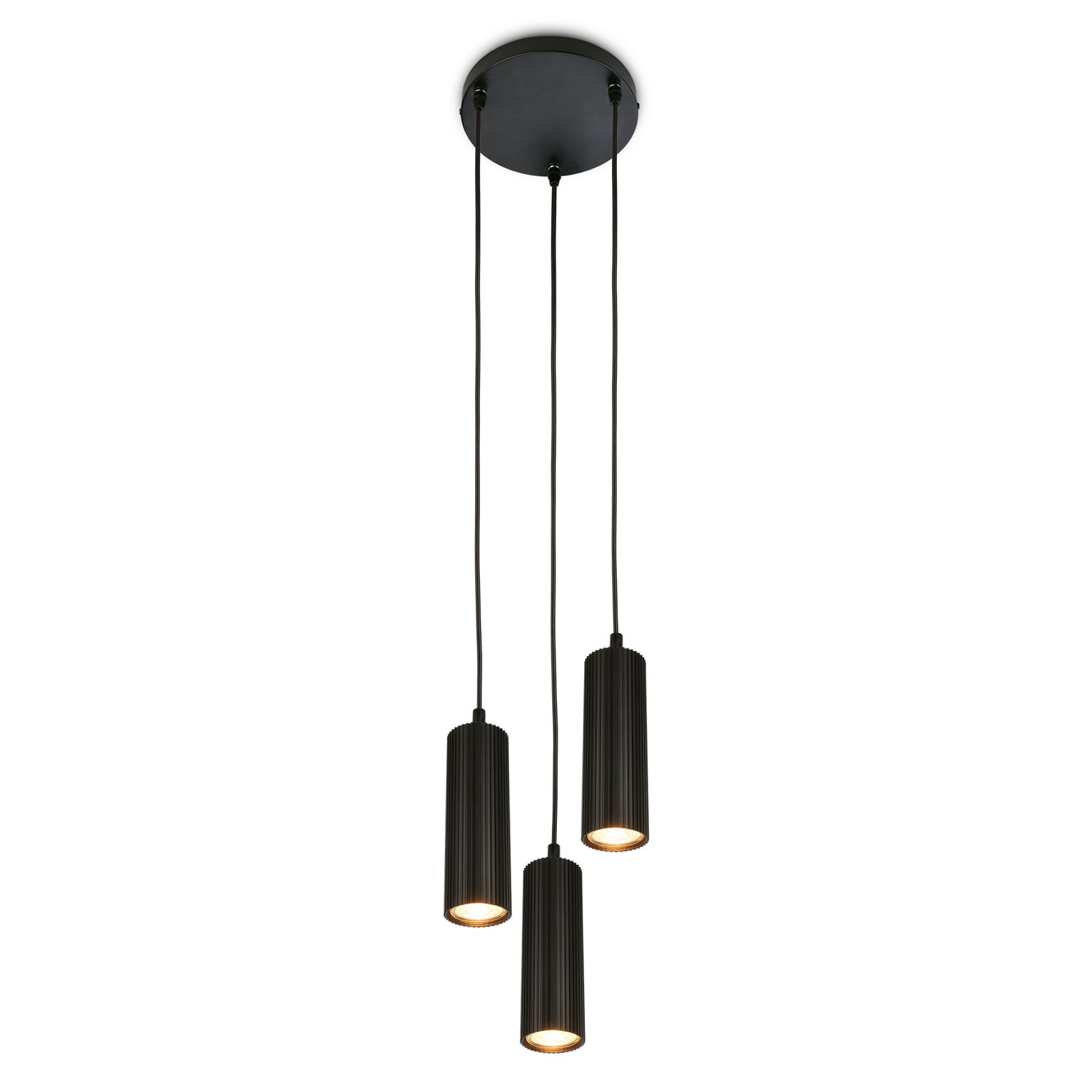Suspension Ida, noire, à 3 lampes, Ø 20 cm, GU10 Suspension Ida, noire, à 3 lampes, Ø 20 cm, GU10