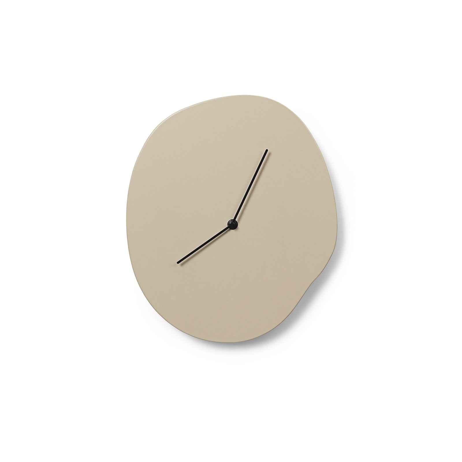 ferm LIVING wall clock Melt, beige, height 33 cm, wood, painted