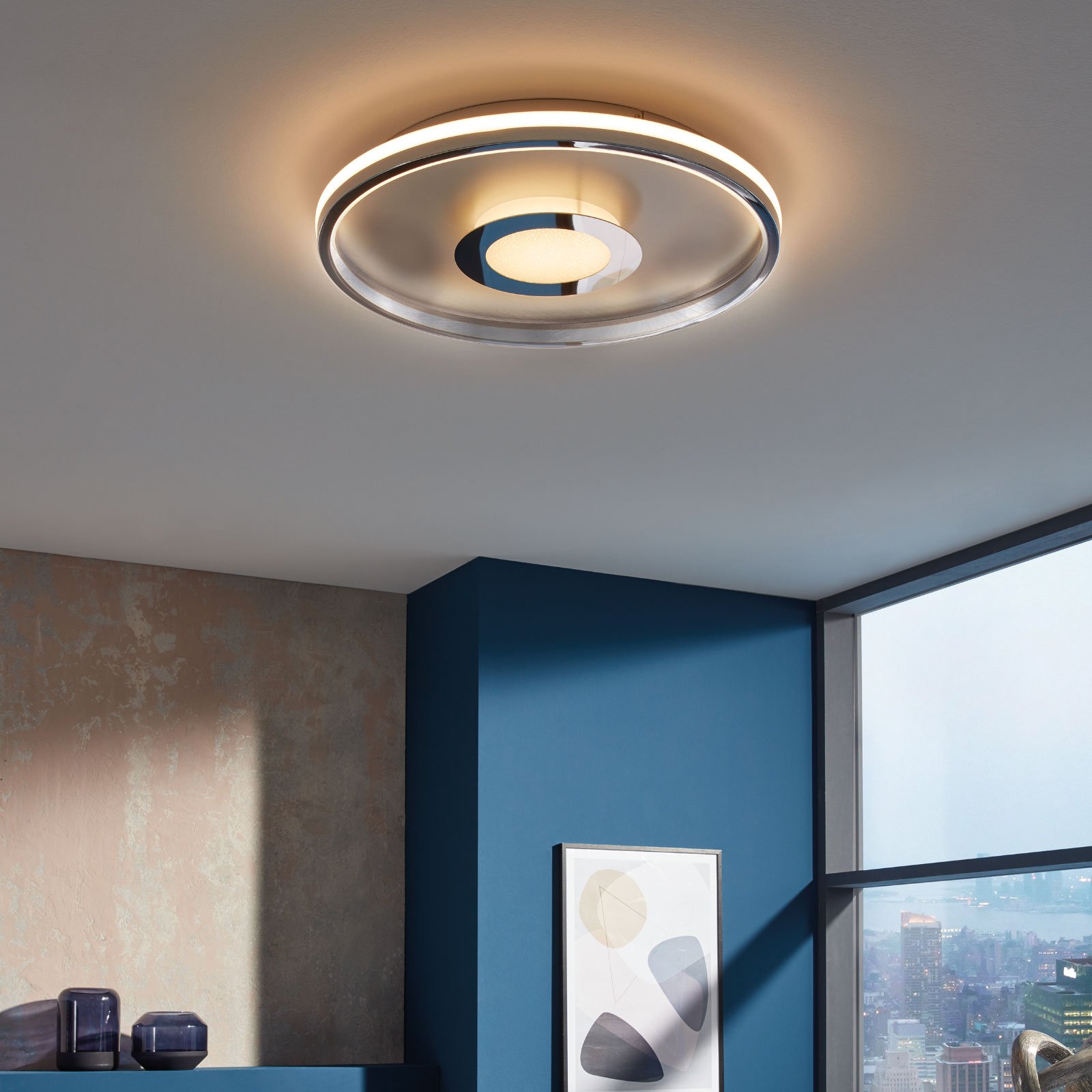 LED ceiling light Bug round, chrome
