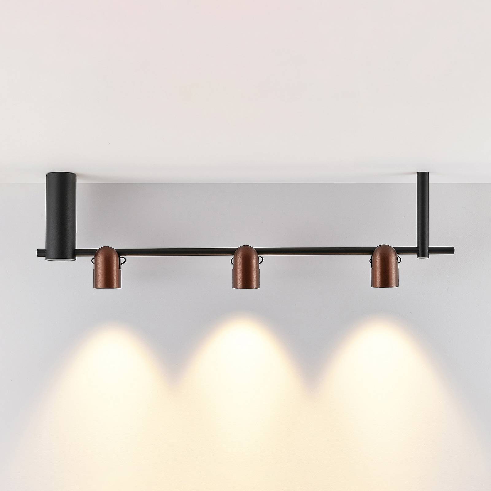 Molto Luce Suspension Nuun SD noir/marron café 3 lampes