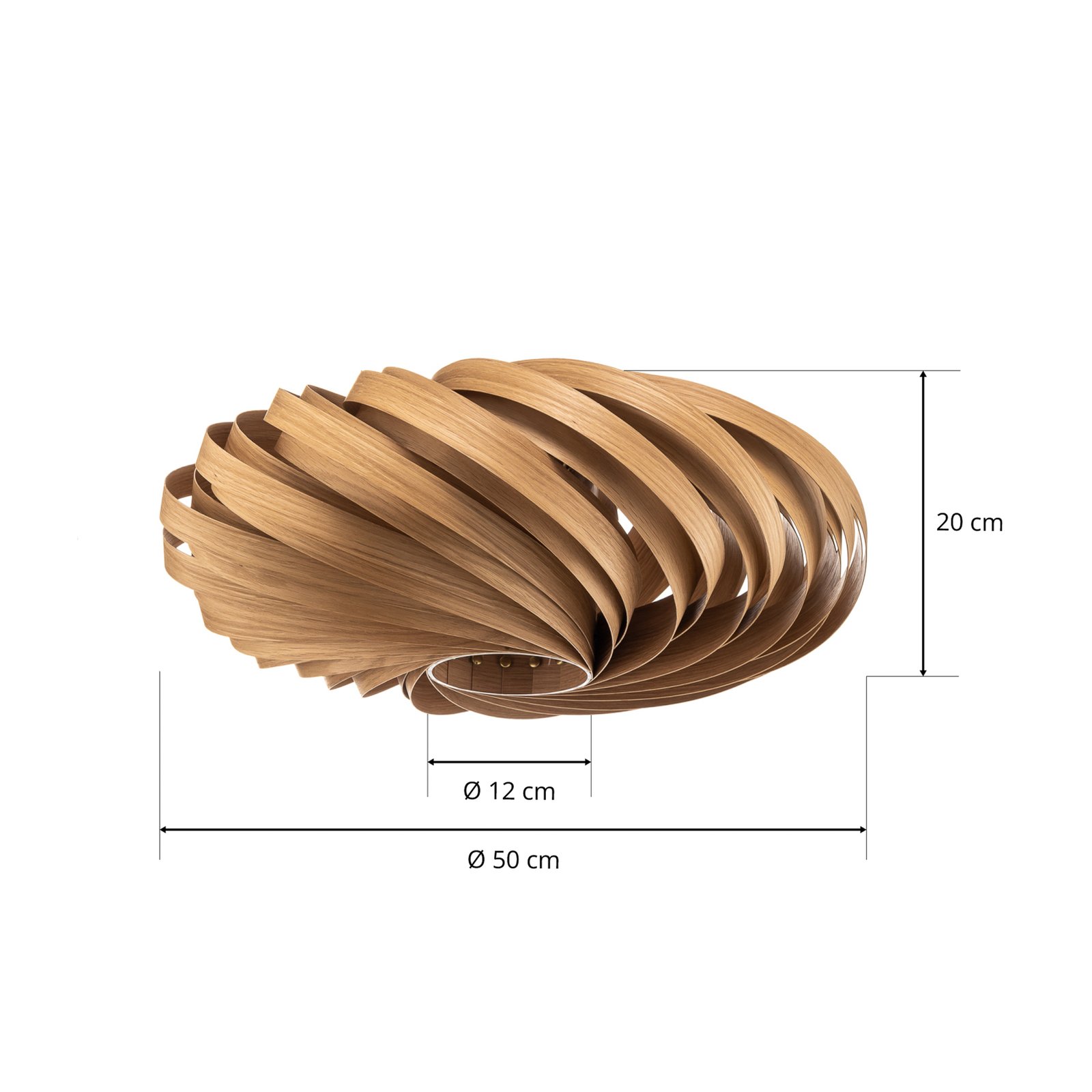 Gofurnit Veneria stropní světlo, dub, Ø 50 cm