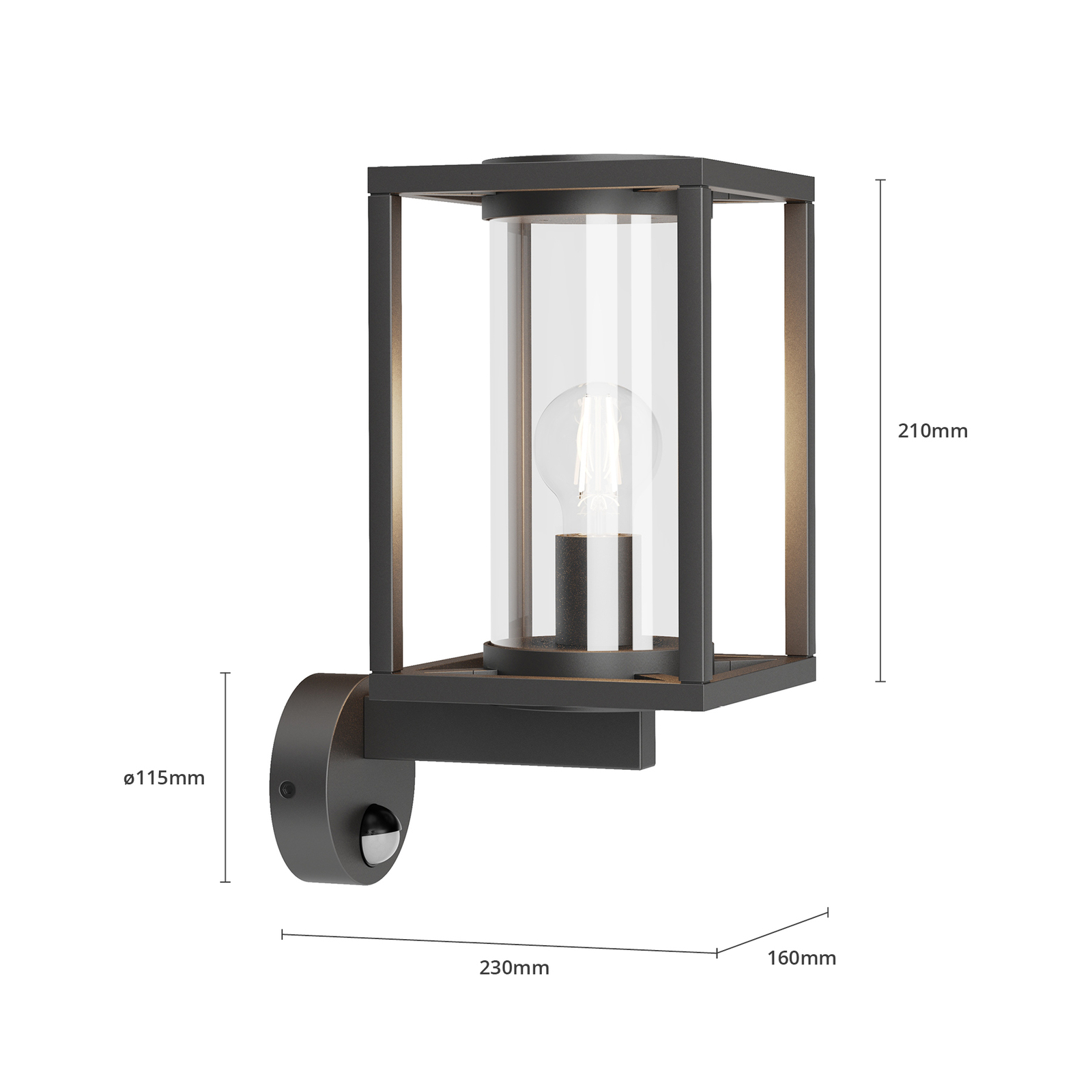 Lucande Ferda sensor outdoor wall lamp, standing