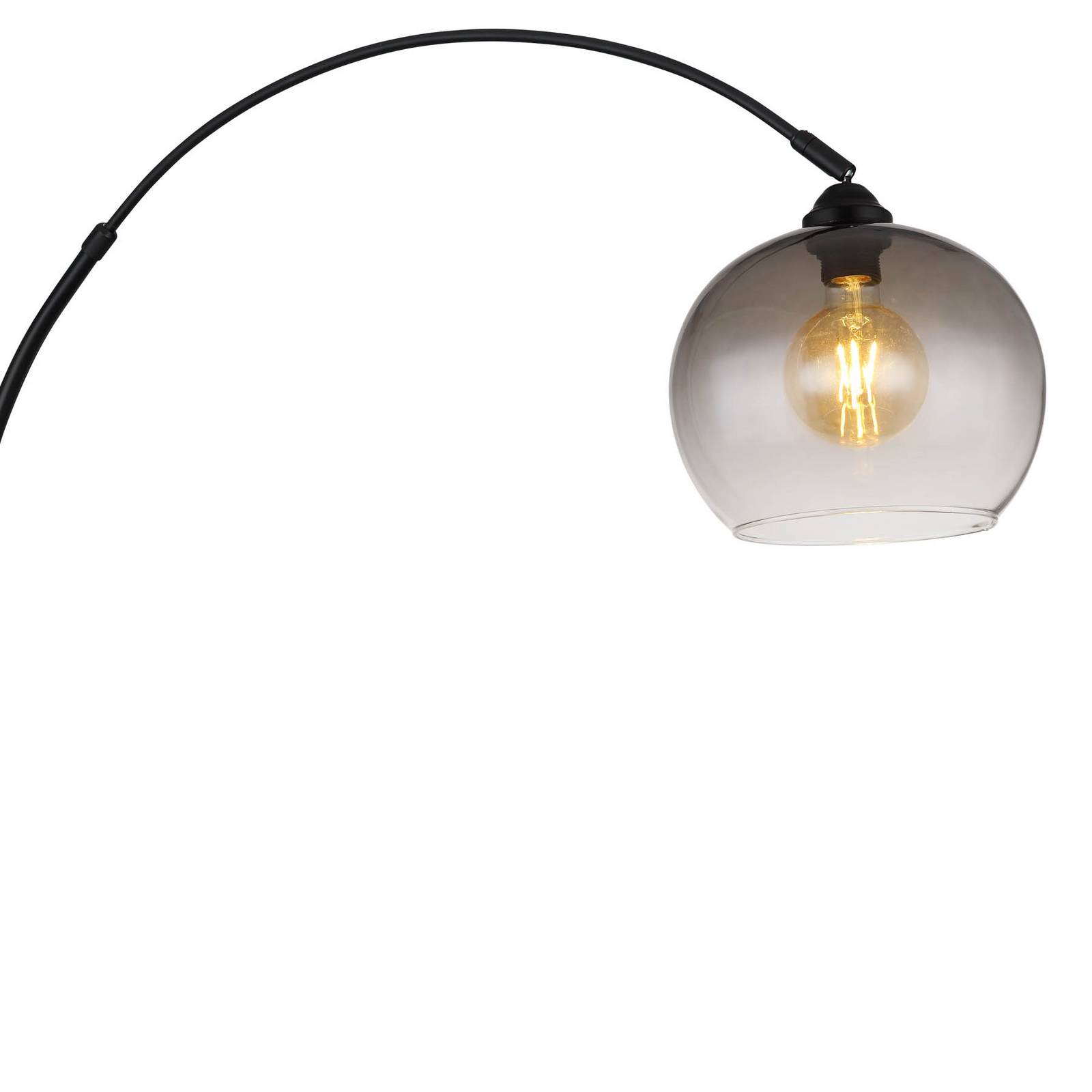 Lampa podłogowa Newcastle, wysokość 196 cm, czarny mat/dymny szary